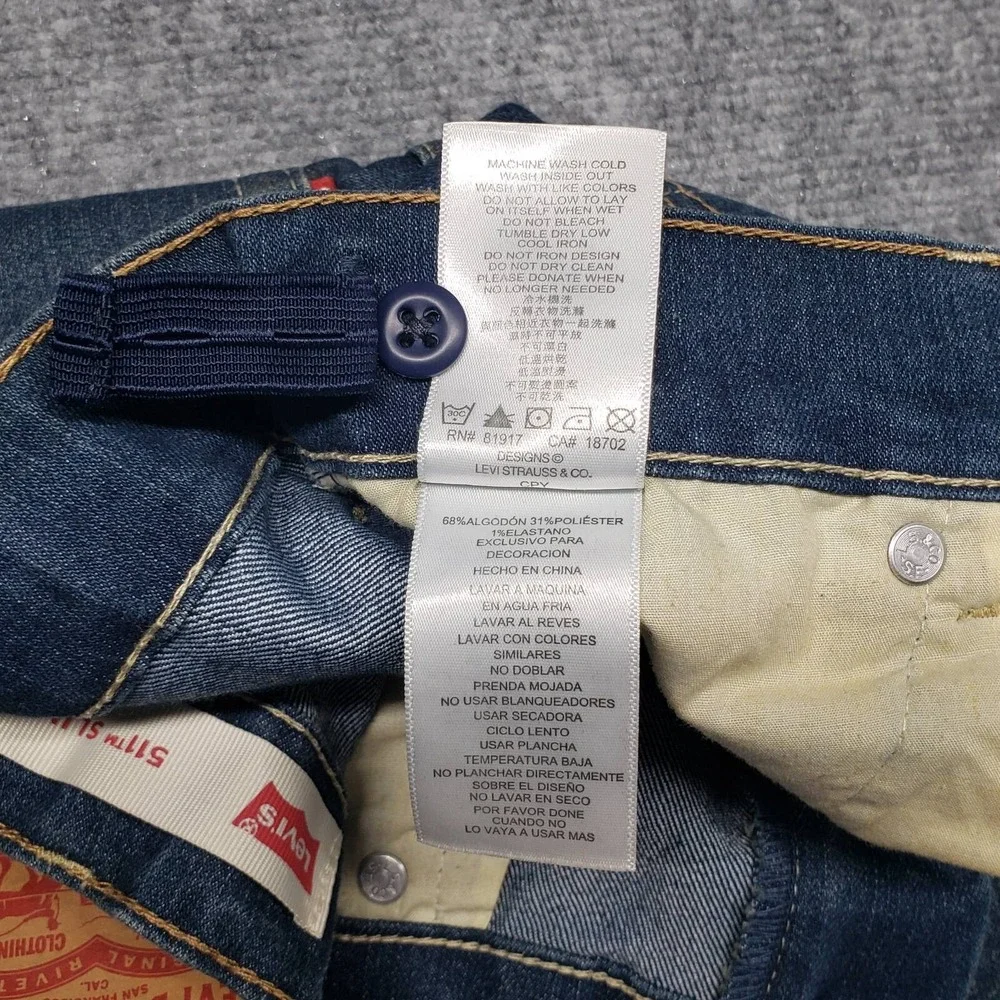 Levis 511 Slim Jeans Boys 10 Reg 25X26 Blue Straight Leg Pockets Medium Wash